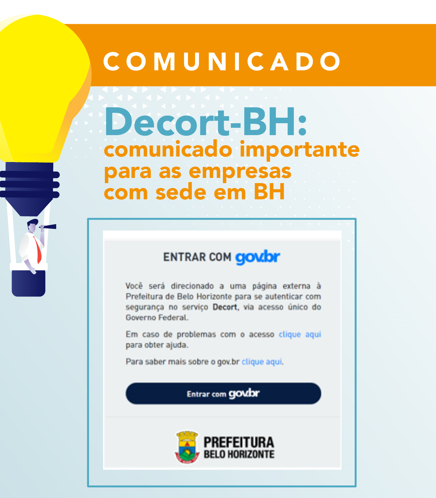 Credenciamento no Domicílio Eletrônico dos Contribuintes e Responsáveis Tributários de Belo Horizonte – Decort-BH